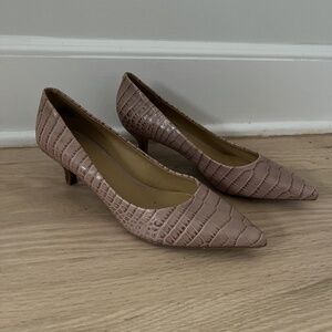 Nine West Pointed Toe Pump Heels Womens Mauve Crocodile Workwear Business 6M